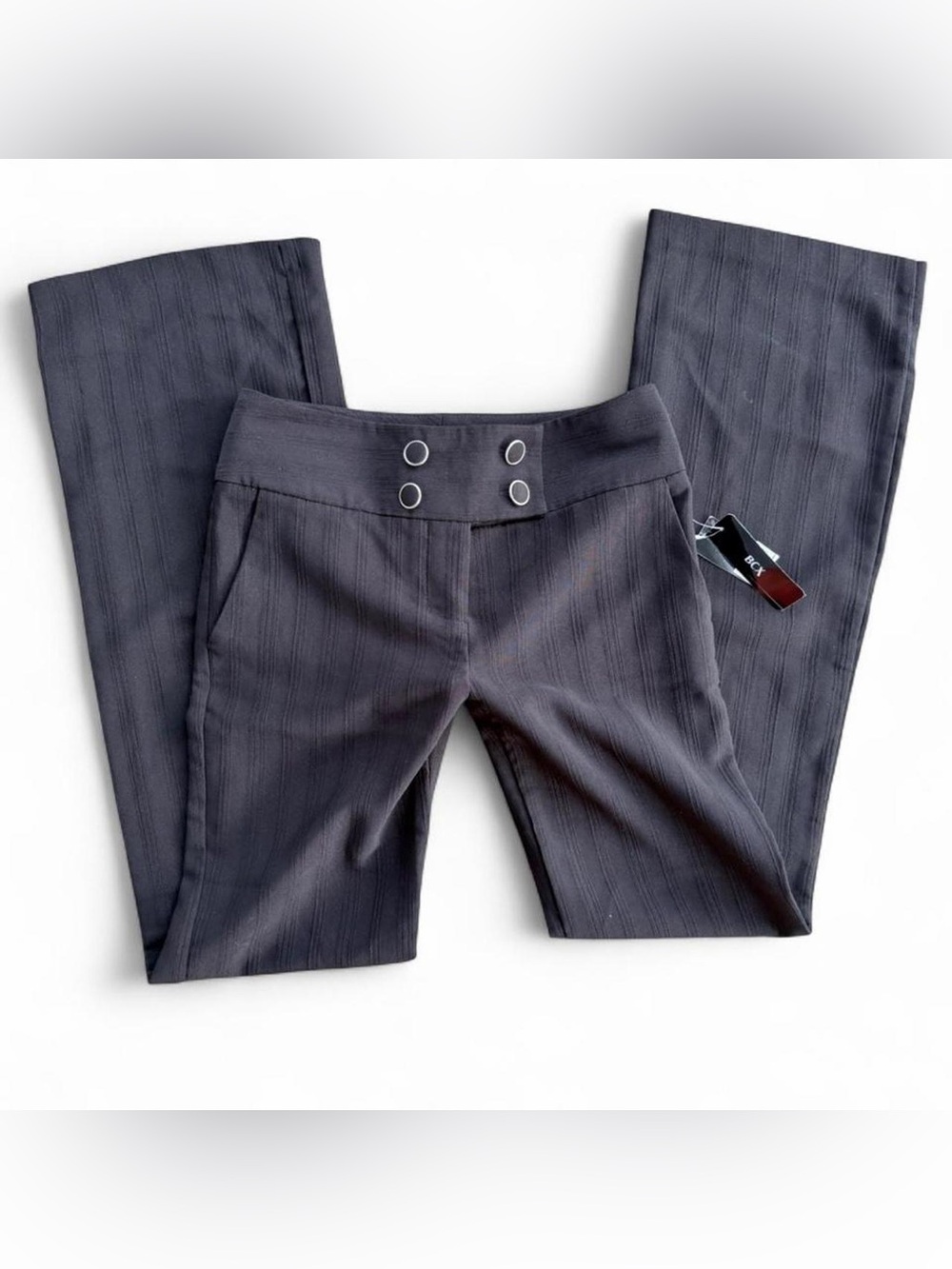 Black Pinstripe Wide-Leg Dress Pants. Size 3. NWT